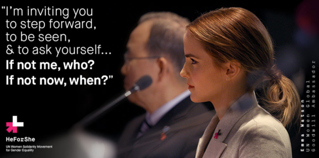 Emma Watson quote for #HeForShe in honor of Women's Rights