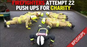 #22PushupChallenge firefighters pushups